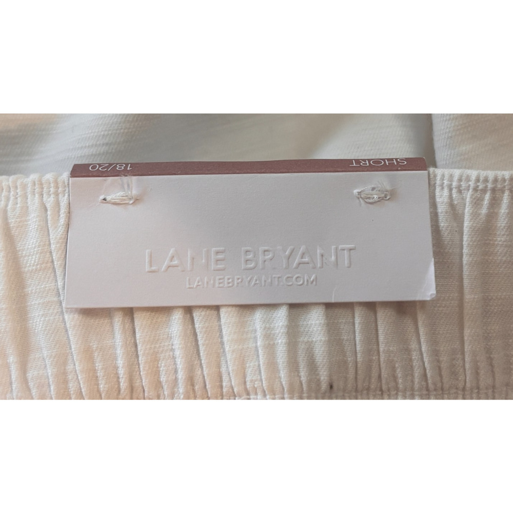 Lane Bryant White Mid Rise Drawstring Waist Relaxed Fit Shorts Plus Size 18 20 - Picture 3 of 8